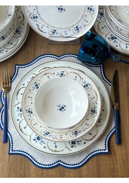 Yemek Takımı Blue Garden Gold 24 Parça 6 Kişilik modelleri