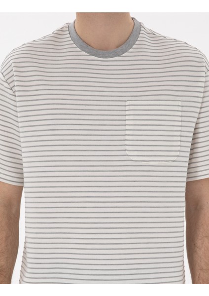 Erkek Ekru Comfort Fit Tişört 50302539-VR019