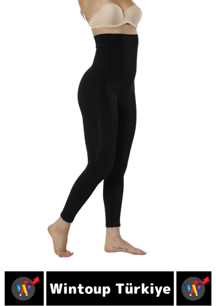 Doğal Görünüm Çift Kat Bel 2 Beden Incelten Vücut Toparlayıcı Lazer Kesim Yüksek Bel Korse Tayt fırsatları