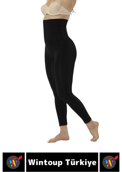 Doğal Görünüm Çift Kat Bel 2 Beden Incelten Vücut Toparlayıcı Lazer Kesim Yüksek Bel Korse Tayt indirimleri