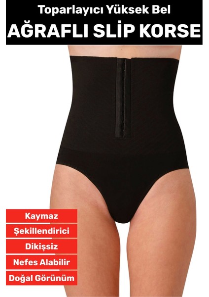 Özel Üretim Vücut Şekillendirici Beden Küçülten Toparlayıcı Ağraflı Yüksek Bel Slip Korse