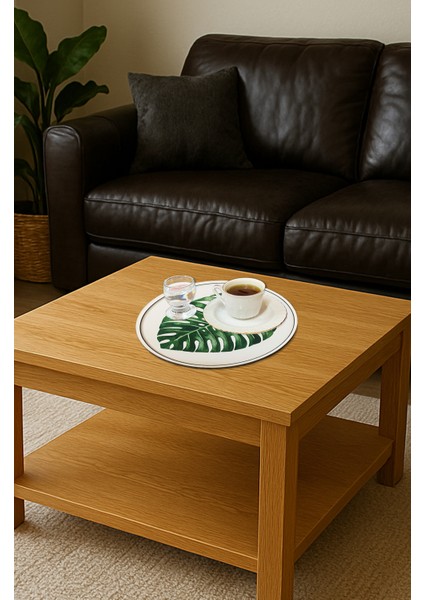 Ahşap Mdf Kahve Sunum Tepsisi M18 3'lü Set
