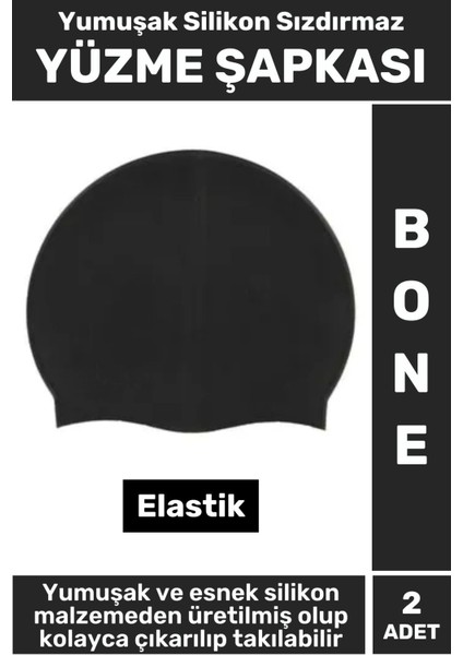 Özel Üretim Su Geçirmez Elastik Yüzücü Havuz Deniz Yüzme Şapkası Yumuşak Silikon Bone 2 Adet