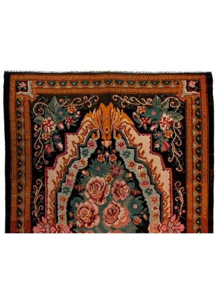 207 x 308 cm Türünün Tek Örneği Eski Duvar Askısı, Çiçekli Kilim, El Dokuma Moldova Kilimi, Yün