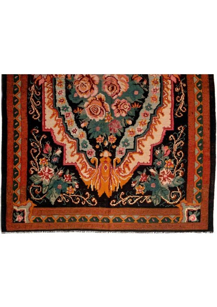 207 x 308 cm Türünün Tek Örneği Eski Duvar Askısı, Çiçekli Kilim, El Dokuma Moldova Kilimi, Yün