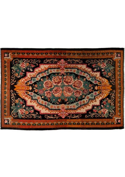 207 x 308 cm Türünün Tek Örneği Eski Duvar Askısı, Çiçekli Kilim, El Dokuma Moldova Kilimi, Yün