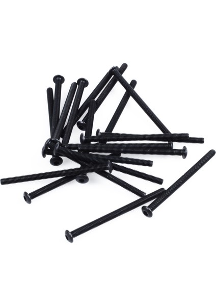 M3 x 45MM Alaşımlı Çelik Altıgen Soket Düğme Başlı Vidalar Siyah 20 Adet (Yurt Dışından)