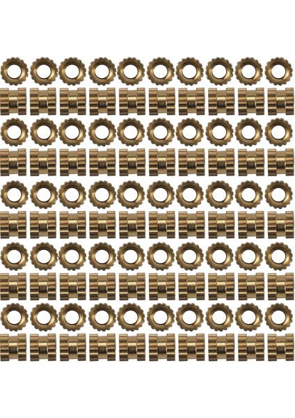 M2 x 3mm Pirinç Silindir Tırtıllı Dişli Yuvarlak Eklemeli Gömülü Somunlar 100 Adet (Yurt Dışından)