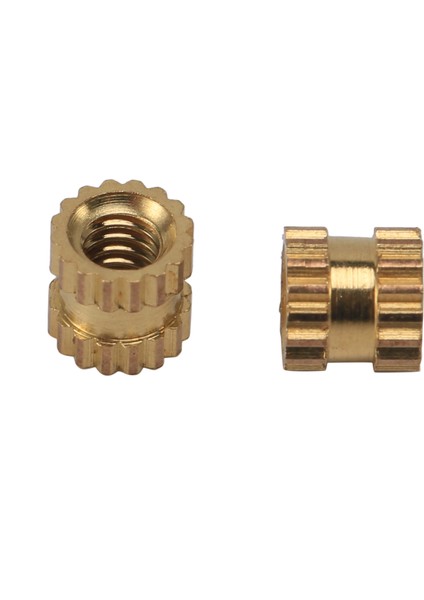 M2 x 3mm Pirinç Silindir Tırtıllı Dişli Yuvarlak Eklemeli Gömülü Somunlar 100 Adet (Yurt Dışından)