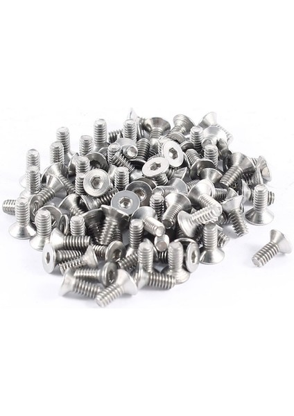 100 Adet 304HC Paslanmaz Çelik Altıgen Havşa Düz Cıvata Vidalar M2X5MM (Yurt Dışından)