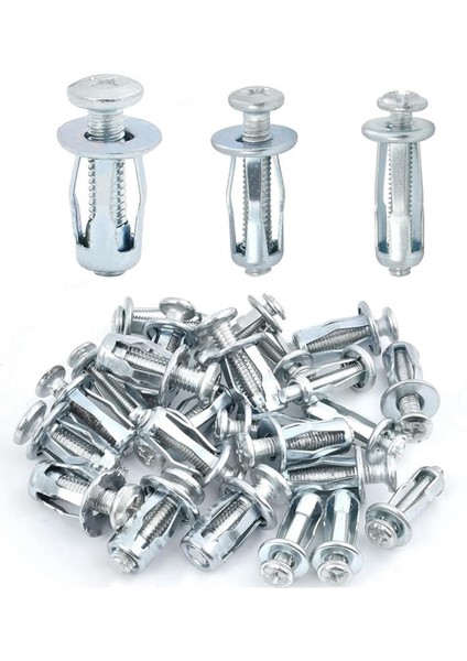 90 Adet Genişleme Vidası Petal Somun, M4-20,m5-25,m6-25 Petal Şekli Metal Somun, Kriko Somunları Petal Somunlar Genişleme Somunu (Yurt Dışından)