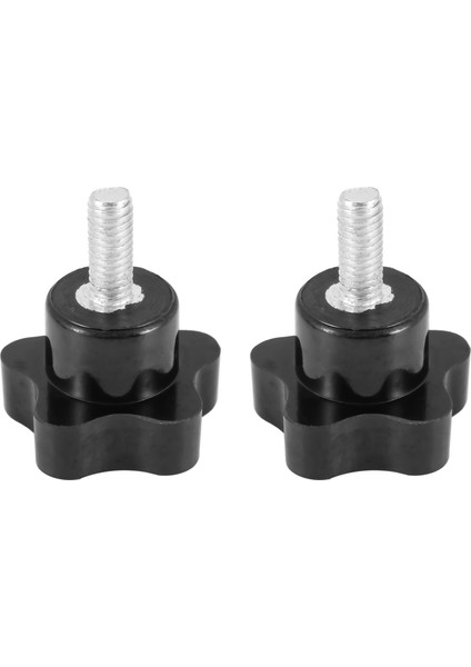 M6 x 15MM Erkek Dişli Vida Yıldız Başlı Kilitleme Vidası Kolu Siyah 2 Adet (Yurt Dışından)