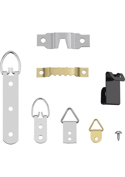 Duvara Montaj Için 68 Adet Resim Çerçevesi Asma Kancaları, Fotoğraf Askı Seti, D Halkası ve Vidalı Tırtıklı Kancalar (Yurt Dışından) fiyatları