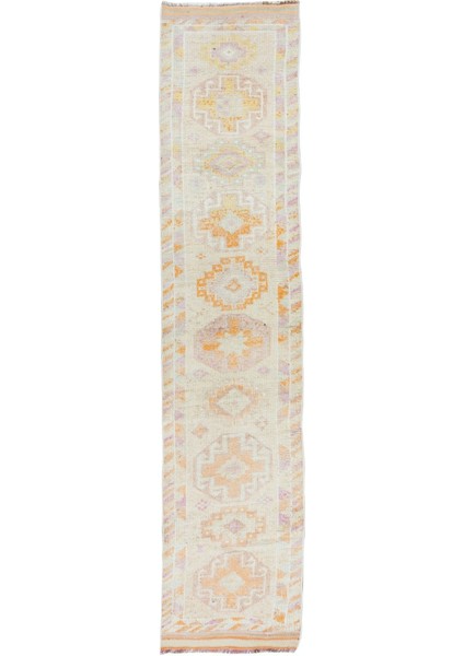 82 x 385 cm El Yapımı Eski Anadolu Yün Yolluk Halısı, Dar Koridor Halısı