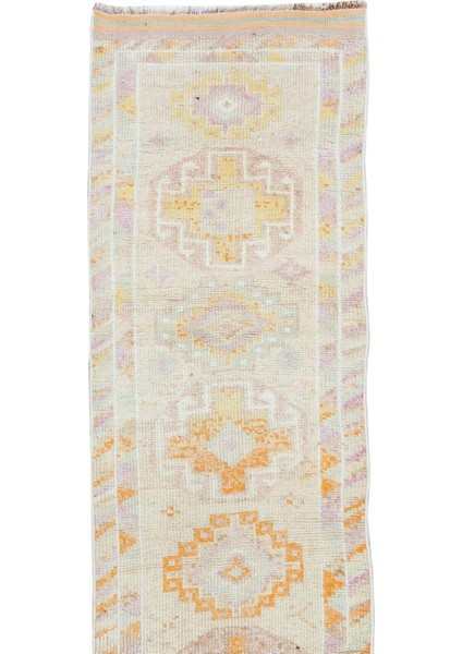 82 x 385 cm El Yapımı Eski Anadolu Yün Yolluk Halısı, Dar Koridor Halısı