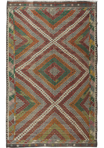 178 x 280 cm Eski Dekoratif El Dokuması Cicim Kilim. Yün. Jijim Kilim Halı