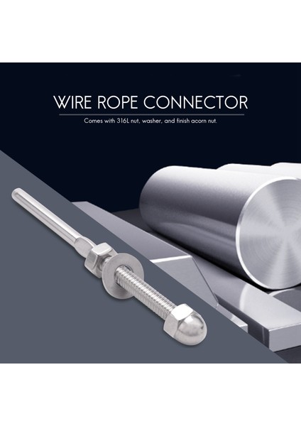 50 Adet Paslanmaz Çelik Küpeşte Korkuluk Kablo Gergi Dişli Saplama Uç Bağlantısı 1/8 Inç Kablo Tel (50 Paket) (Yurt Dışından) fiyatları