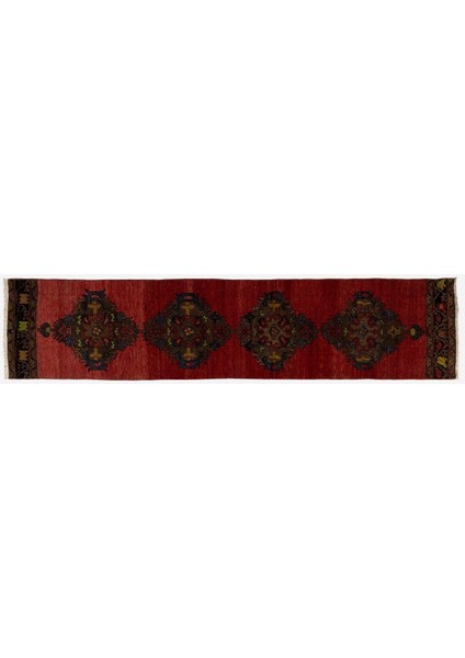 75 x 342 cm Koridor Dekoru Için El Yapımı Eski Yolluk Halı, Antre Hol Halı