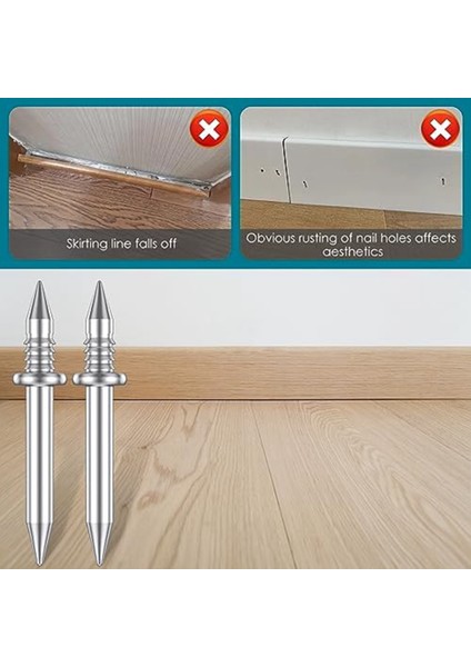 200 Adet Çift Kafalı Süpürgelik Konu Dikişsiz Çivi, Pas Geçirmez Hiçbir Iz Süpürgelik Dişli Vida Seti 2 Çubuk, Çivi ile (Yurt Dışından) modelleri