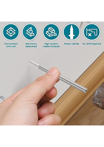 200 Adet Çift Kafalı Süpürgelik Konu Dikişsiz Çivi, Pas Geçirmez Hiçbir Iz Süpürgelik Dişli Vida Seti 2 Çubuk, Çivi ile (Yurt Dışından) indirimleri