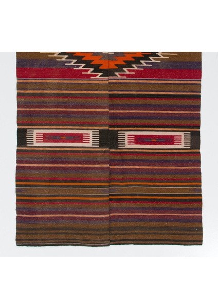 132 x 273 cm Eski El Dokuması Kilim. Düz Dokuma Halı, Yün modelleri