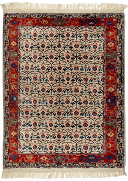 212 x 273 cm Yeni El Yapımı Halısı, Doğal Boyalı Yün, Oturma Odası Halısı