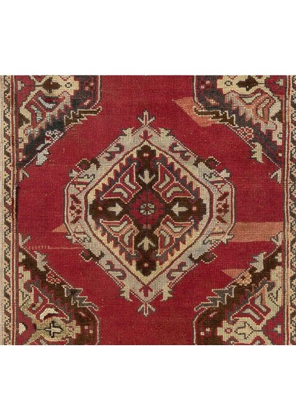 97 x 412 cm Tuğla Kırmızısı Tonda Eski El Yapımı Yolluk Halı. Koridor Için El Düğümlü Yün Halı fırsatları