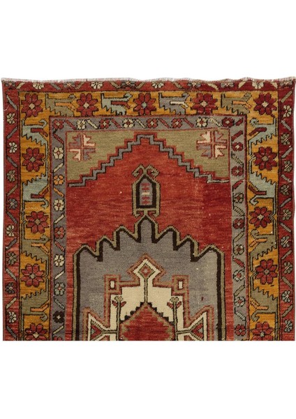 95 x 168 cm Geometrik Madalyonlu Eski El Düğümlü Halı, El Yapımı Halı fırsatları