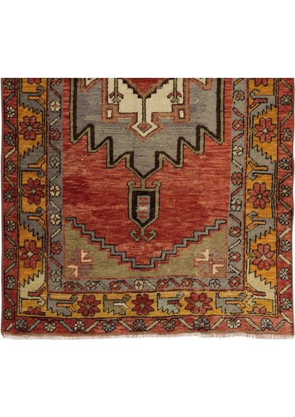 95 x 168 cm Geometrik Madalyonlu Eski El Düğümlü Halı, El Yapımı Halı indirimleri
