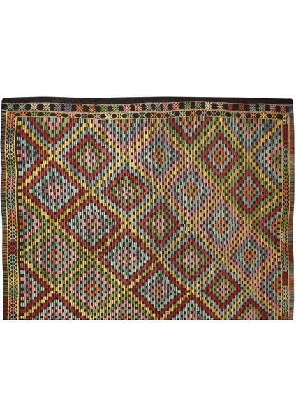 208 x 305 cm Otantik Eski Dekoratif El Dokuması Cicim Kilim. Yün fırsatları