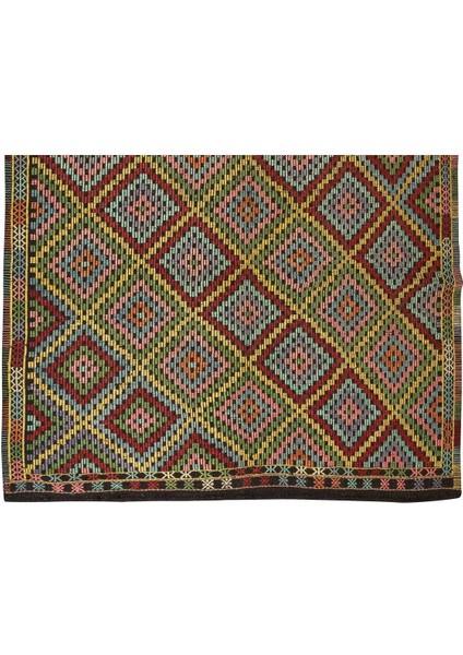 208 x 305 cm Otantik Eski Dekoratif El Dokuması Cicim Kilim. Yün indirimleri