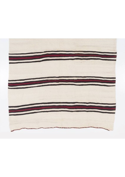 153 x 417 cm El Dokuması Eski Çizgi Desenli Yolluk Kilim. Düz Dokuma Halı. Yün. Çift Yönlü Kilim fırsatları