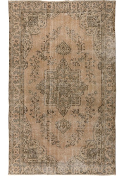 172 x 275 cm Eski El Yapımı Yünlü Alan Halısı, Geleneksel El Düğümlü Halı