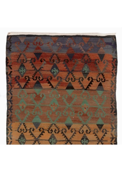 105 x 187 cm Geometrik Tasarımlı Eski Yolluk Kilim. Düz Dokuma Mutfak Kilimi. Koridor Kilimi Yün fiyatları