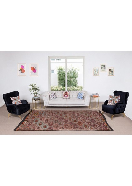 162 x 335 cm Eski Dekoratif El Dokuması Cicim Kilim. Yün. Jijim Kilim fiyatları