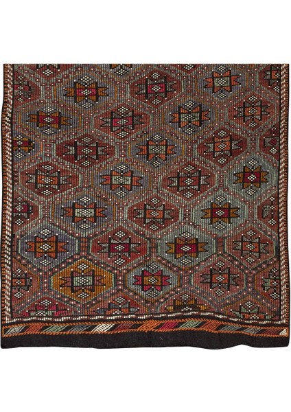 162 x 335 cm Eski Dekoratif El Dokuması Cicim Kilim. Yün. Jijim Kilim indirimleri