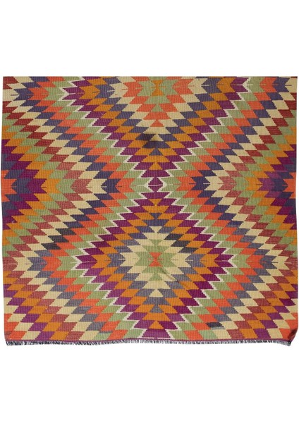 174 x 305 cm Çok Renkli El Yapımı Kilim, Eşsiz Düz Dokuma Halı, Yün indirimleri