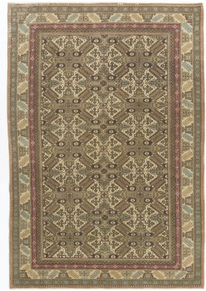 150 x 217 cm El Yapımı Türk Uşak Halısı, Eski El Yapımı Alan Halısı