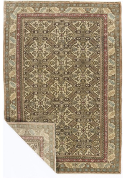 150 x 217 cm El Yapımı Türk Uşak Halısı, Eski El Yapımı Alan Halısı