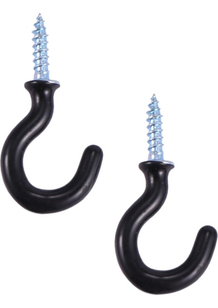 50 Adet 1.1 Inç Fincan Kupa Kancaları Omuzlu Metal Vidalı Plastik Kaplamalı Asılı Siyah (Yurt Dışından)