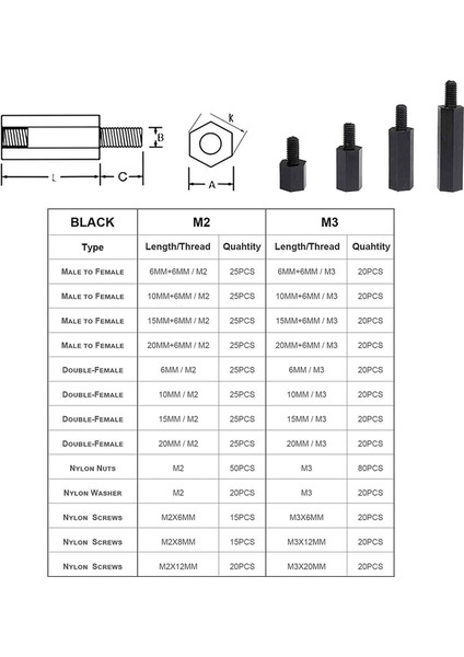 320 Adet M2 Erkek Dişi Altıgen Naylon Ara Parçası Ayağı Vida Dişli Sütun Pcb Anakart Ayağı (Yurt Dışından) fiyatları