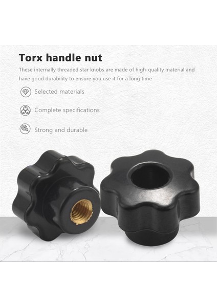 10 Adet M6 Iç Dişli Topuz Vidası Plastik Yıldız Başlı Sıkma Topuzu Siyah M6 x 25 (Yurt Dışından) fiyatları