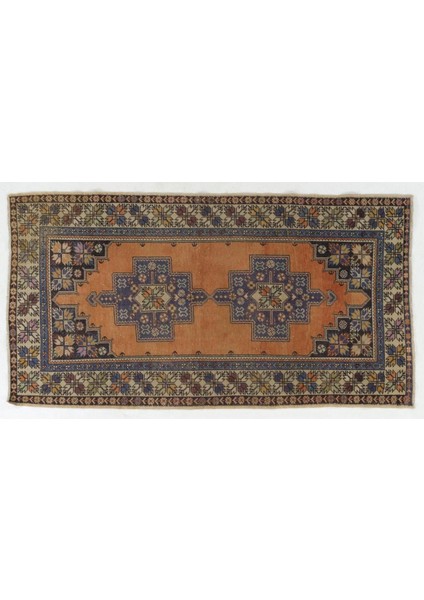 140 x 258 cm Yünlü Eski El Düğümlü Türk Halısı, Oturma Odası Dekoru Için Harika indirimleri