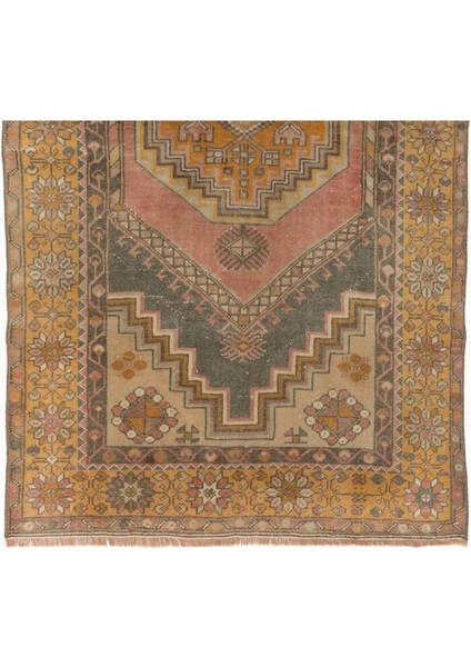 110 x 188 cm El Yapımı Anadolu Halısı, Çok Renkli Tribal Stilde Eski Yünlü Halı