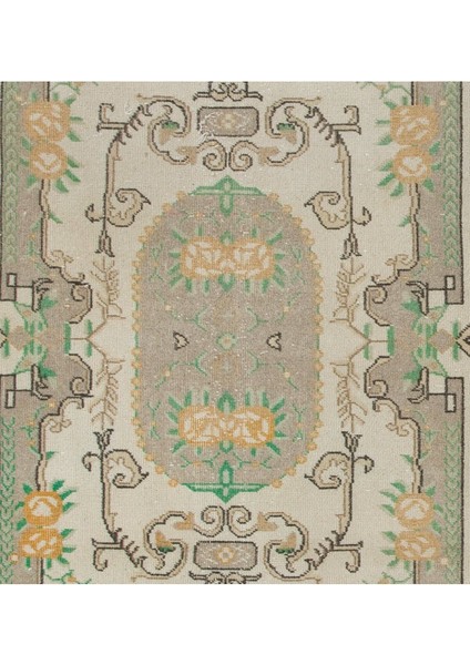 120 x 207 cm Eşsiz El Düğümlü Eski Çiçek Desenli Halı, El Dokuması Alan Halısı fırsatları