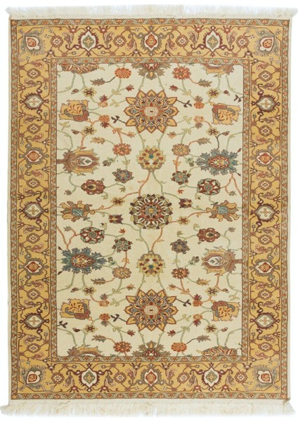 171 x 238 cm El Düğümlü Çiçekli Halı, Otantik Halı, Yün, Eski El Yapımı Halı