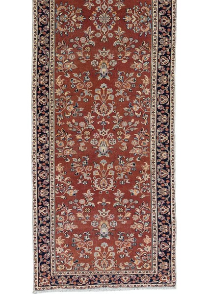 78 x 345 cm El Düğümlü Çiçek Motifli Koridor Halısı, Eski Koridor Halısı, Antre Hol Halı indirimleri