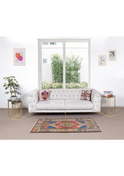 92 x 170 cm El Yapımı Anadolu Şark Halısı, Dekoratif Tribal Stil Eski Yünlü Halı fiyatları