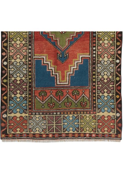 92 x 170 cm El Yapımı Anadolu Şark Halısı, Dekoratif Tribal Stil Eski Yünlü Halı indirimleri