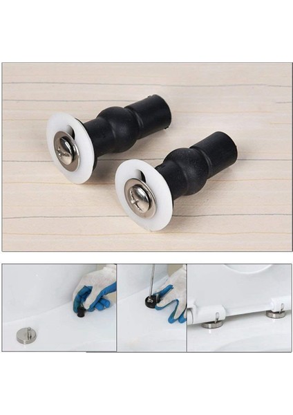 Klozet Oturağı Üst Sabitleme Vidaları Sabitleme Parçaları 2 Çift Evrensel Genişleyen Kauçuk Vida Üst Somunları Kör Delik Menteşe Bağlantı Parçaları 4 Adet (Yurt Dışından) fiyatları